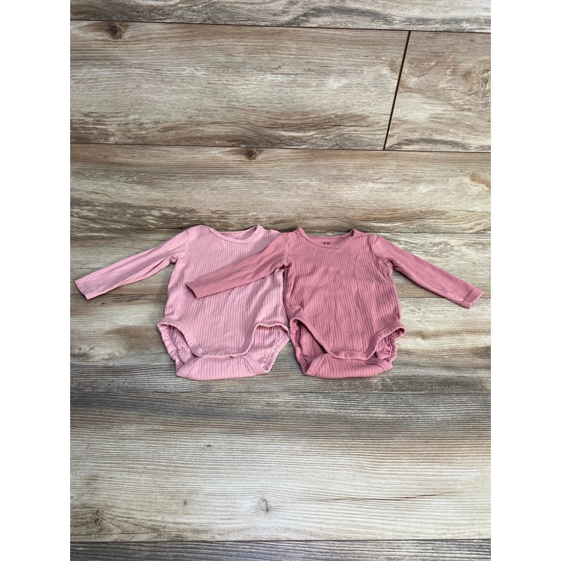 H&M 2pk Ribbed Bodysuits Pink sz 6m Pink 6m