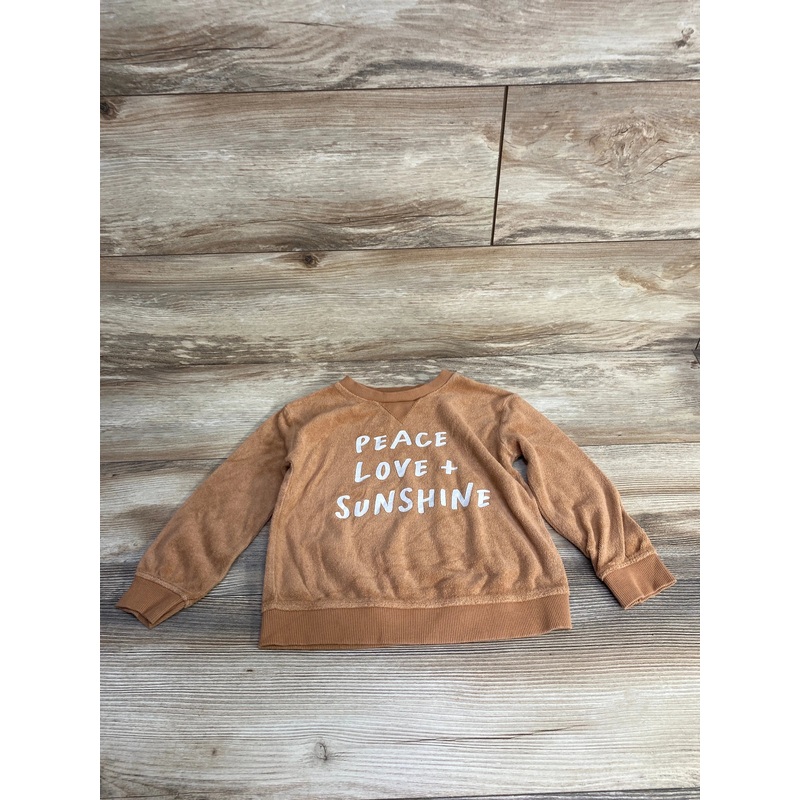 Little Co. Peace  Love Terry Cloth Sweatshirt Brown sz 2T