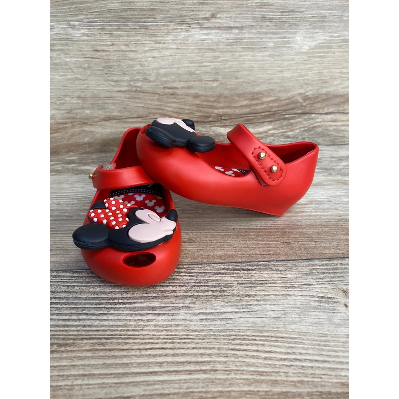 Mini Melissa Ultra Girl Kissing Minnie & Mickey Shoes Red sz 5c