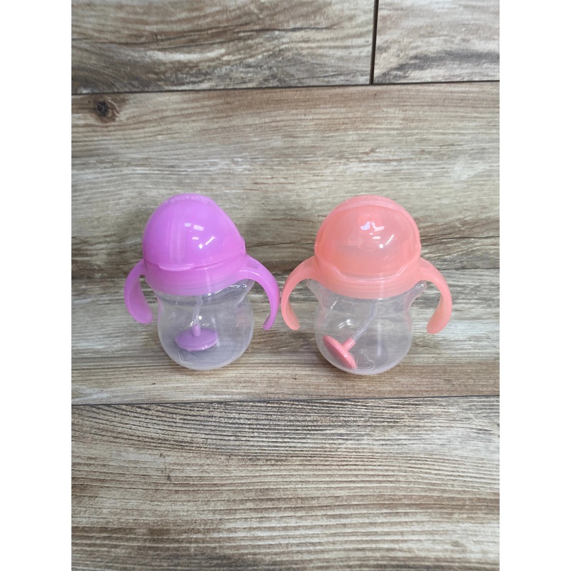 Munchkin 2Pk Any Angle Weighted Straw Cup Pink/Purple 7oz