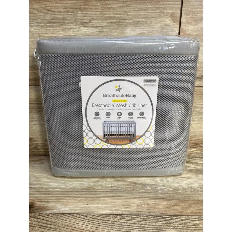 NEW BreathableBaby Breathable Mesh Crib Liner Classic Collection Grey