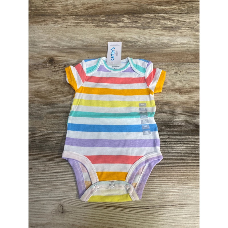 NEW Carter`s Striped Bodysuit White sz 3m White 3m