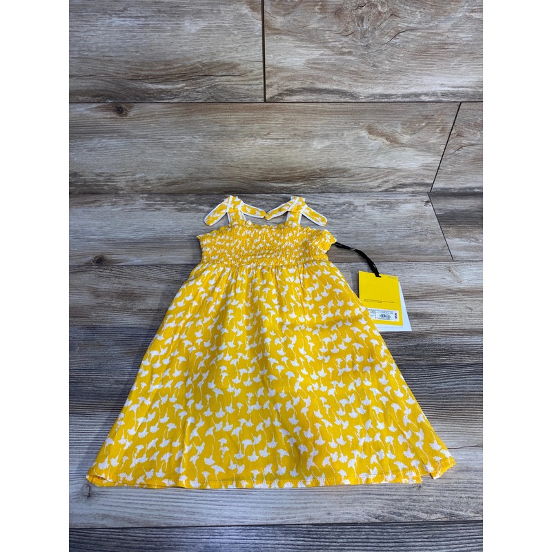 NEW Diane Von Furstenberg Smocked Floral Dress Yellow sz 18m Yellow 18m
