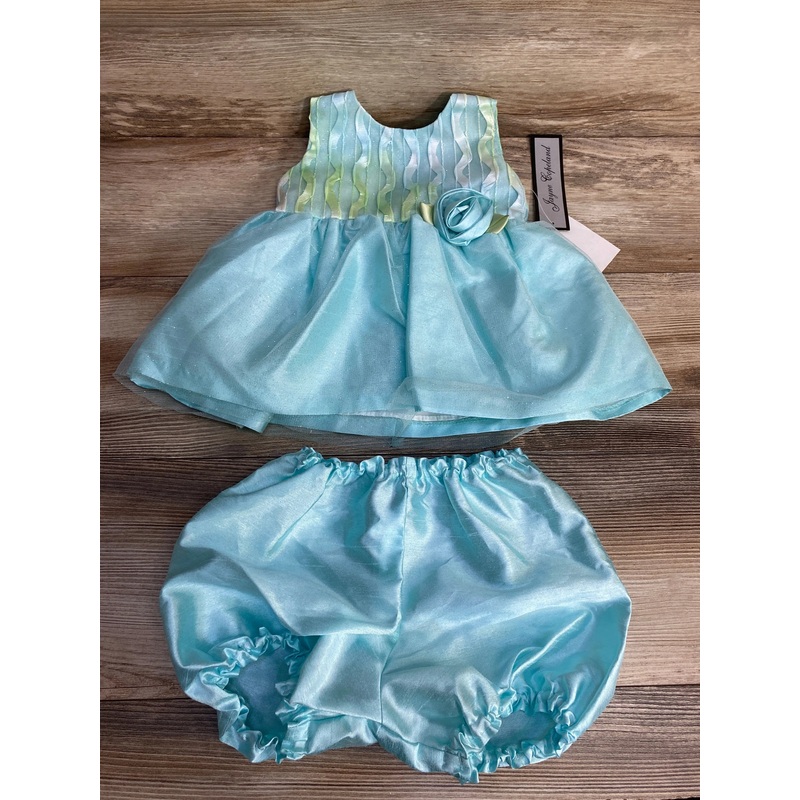 NEW Jayne Copeland 2pc Dress & Bloomers Seafoam sz 18m Green 18m