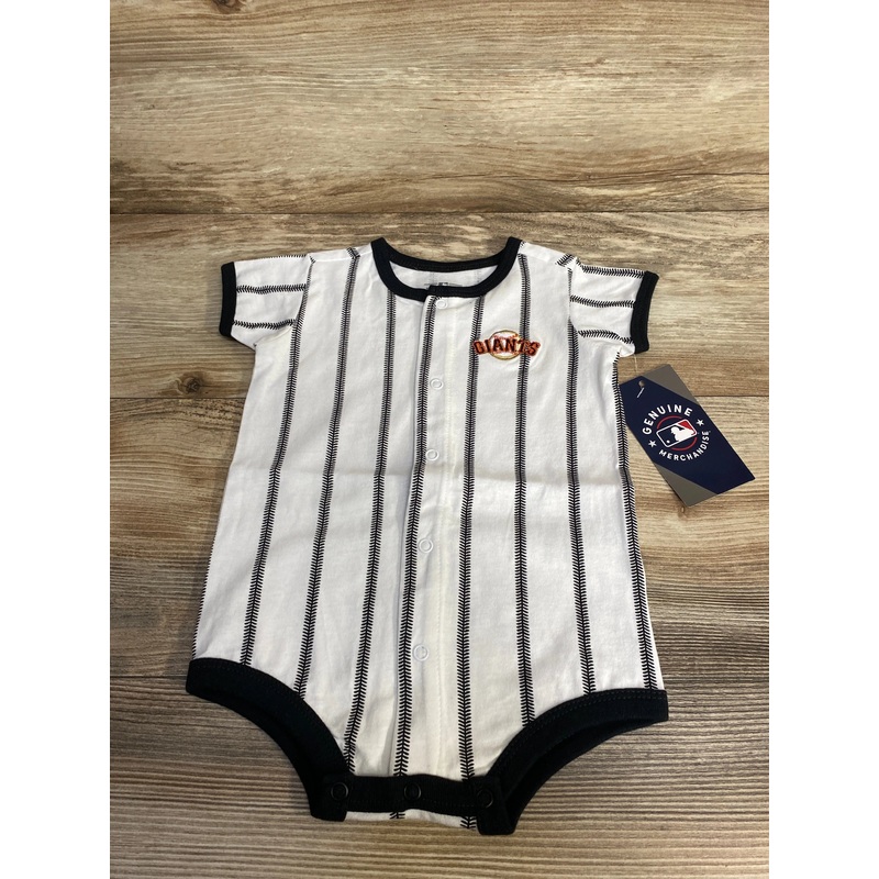 NEW MLB San Francisco Giants Pinstripe Power Hitter Romper sz 3/6m White 3m