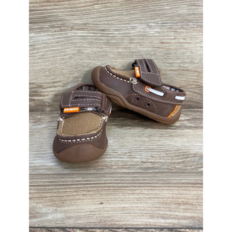 Pediped Grip-N-Go Naples Loafer Brown sz 4-4.5c