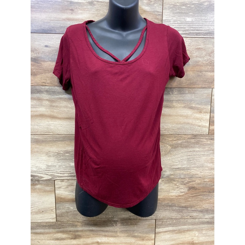 Boohoo Cross Front Shirt Red sz Small Red Maternity Small