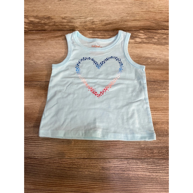 Cat & Jack Graphic Heart Tank Top Blue sz 12m Blue 12m