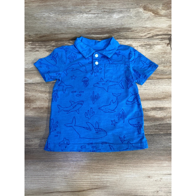 Cat & Jack Sea Animals Polo Shirt Blue sz 3T Blue 3T