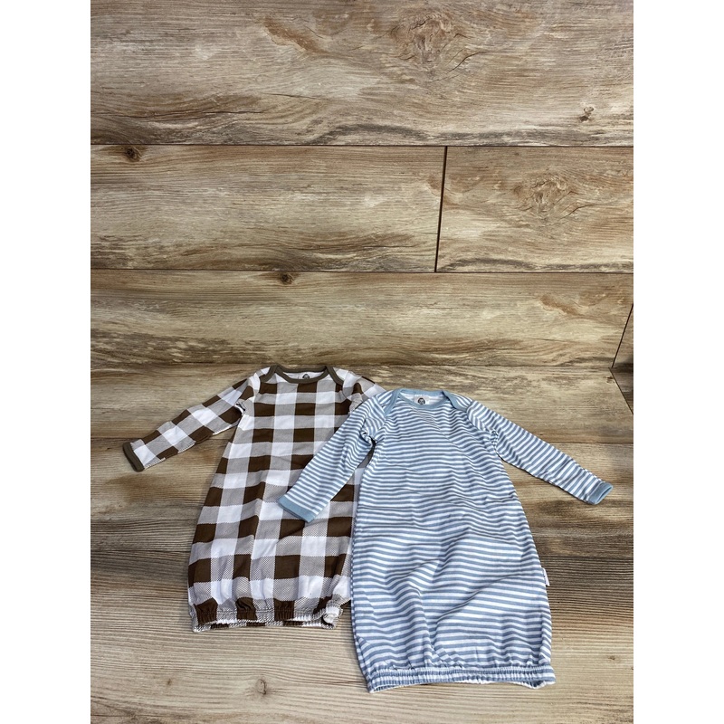 Gerber 2pk Gowns sz Newborn Blue Newborn
