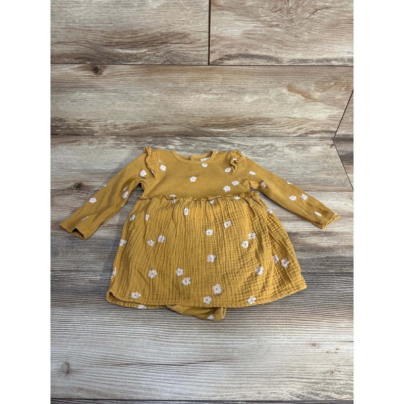 Grayson Collective Floral Bodysuit Dress Yellow sz 18m Yellow 18m
