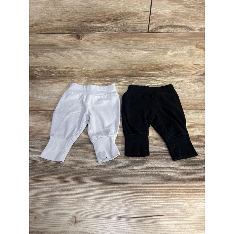 Hanes 2pk Pants Black/Grey sz 0-6m Grey Newborn