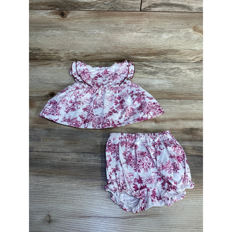 Janie and Jack 2pc Toile Top & Bottoms White sz 0-3m White Newborn