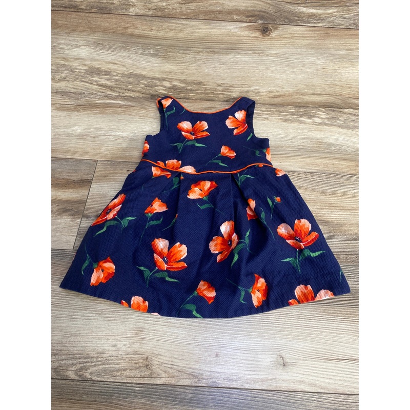 Janie and Jack Floral Pique Dress Navy sz 2T Navy 2T