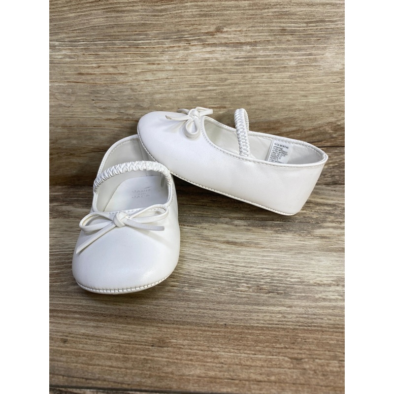 Janie & Jack White Bow Ballet Flats sz 18-24m