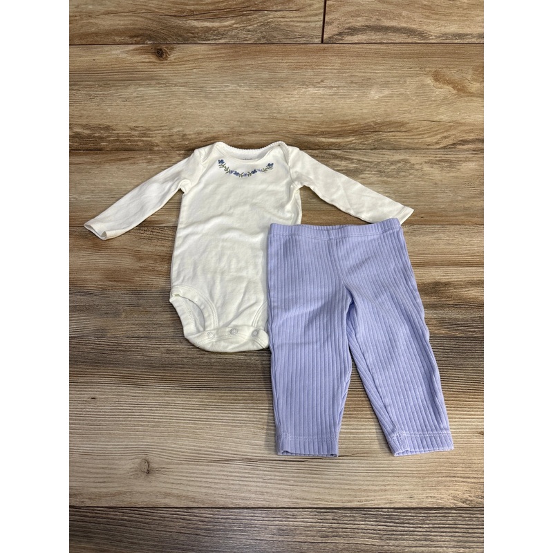 Just One You 2pc Floral Bodysuit & Pants White sz 6m White 6m