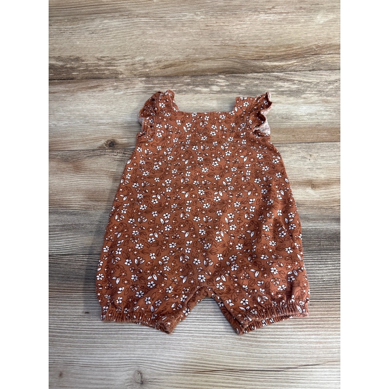 Just One You Floral Shortie Romper Brown sz 9m Brown 9m