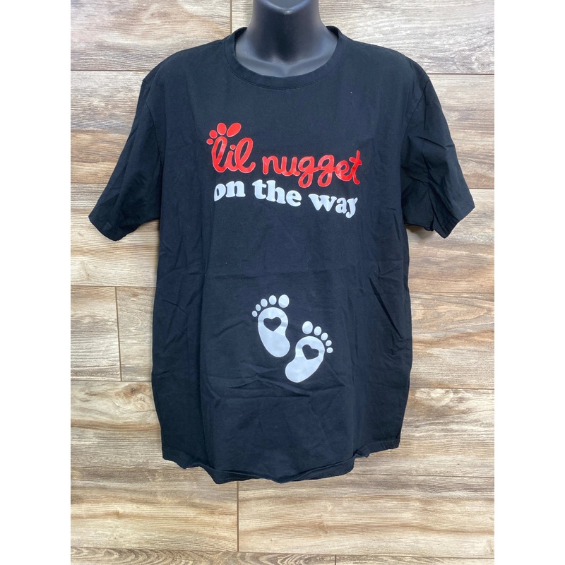 Lil Nugget On The Way Shirt Black sz XXL Black Maternity XXL +