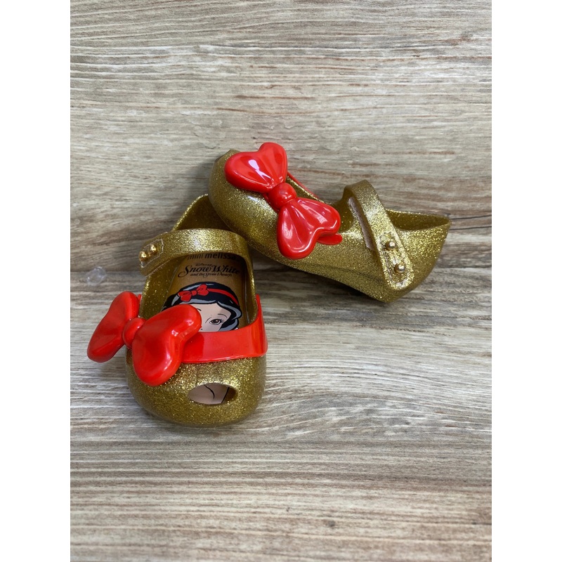 Mini Melissa Ultragirl Snow White Gold Glitter Shoes sz 5c