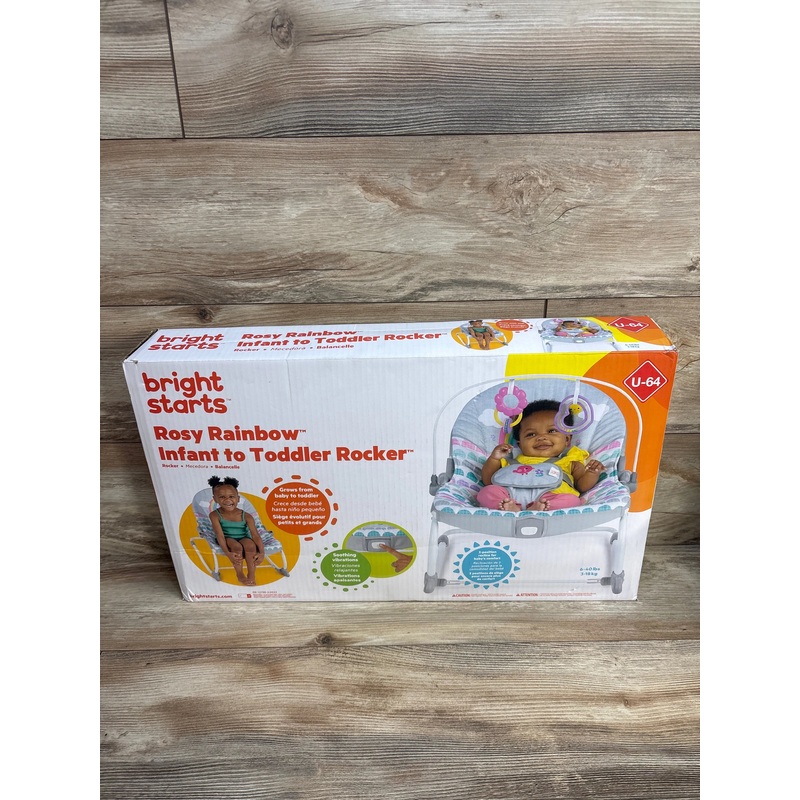 NEW Bright Starts Infant to Toddler Baby Rocker in Rosy Rainbow