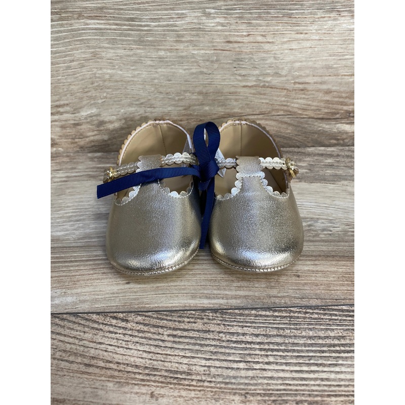 NEW Janie & Jack Metallic Ballet Flats Gold sz 18-24m