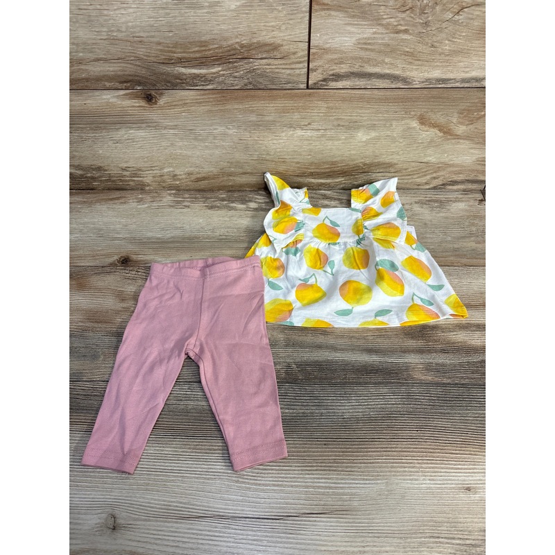 NEW Just One You 2pc Lemon Print Top & Leggings White sz 3m White 3m