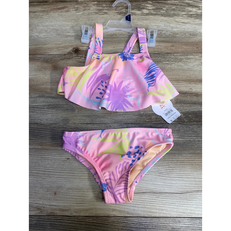 NEW Wonder Nation 2pc Flounce Swimsuit Set Pink sz 4-5T Pink 4T