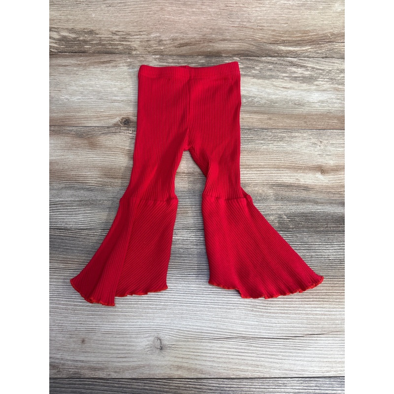 Ribbed Bell Bottom Leggings Red sz 18m Red 18m