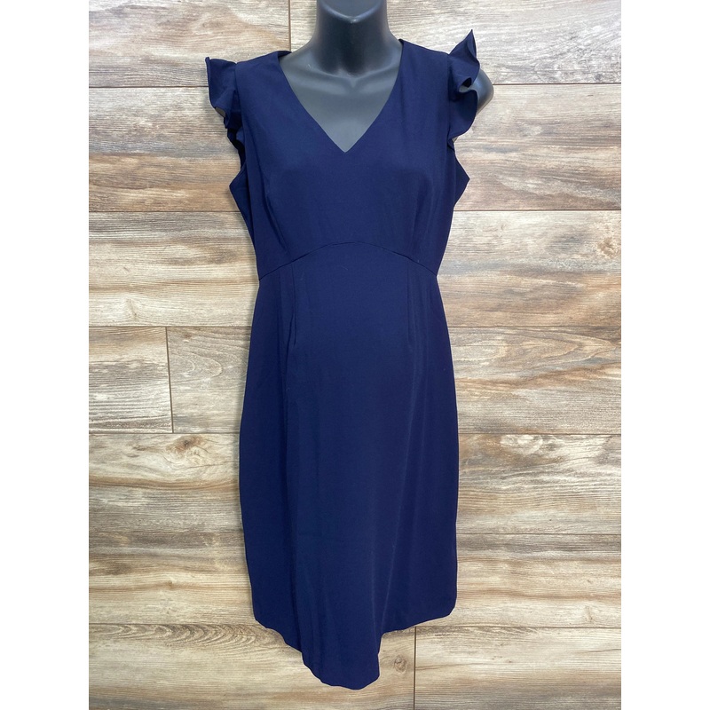 Seraphine Frill Sleeve Dress Navy sz Small Navy Maternity Small