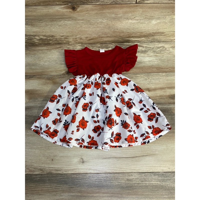 Shein Ruffle Floral Dress Red sz 12-18m Red 12m