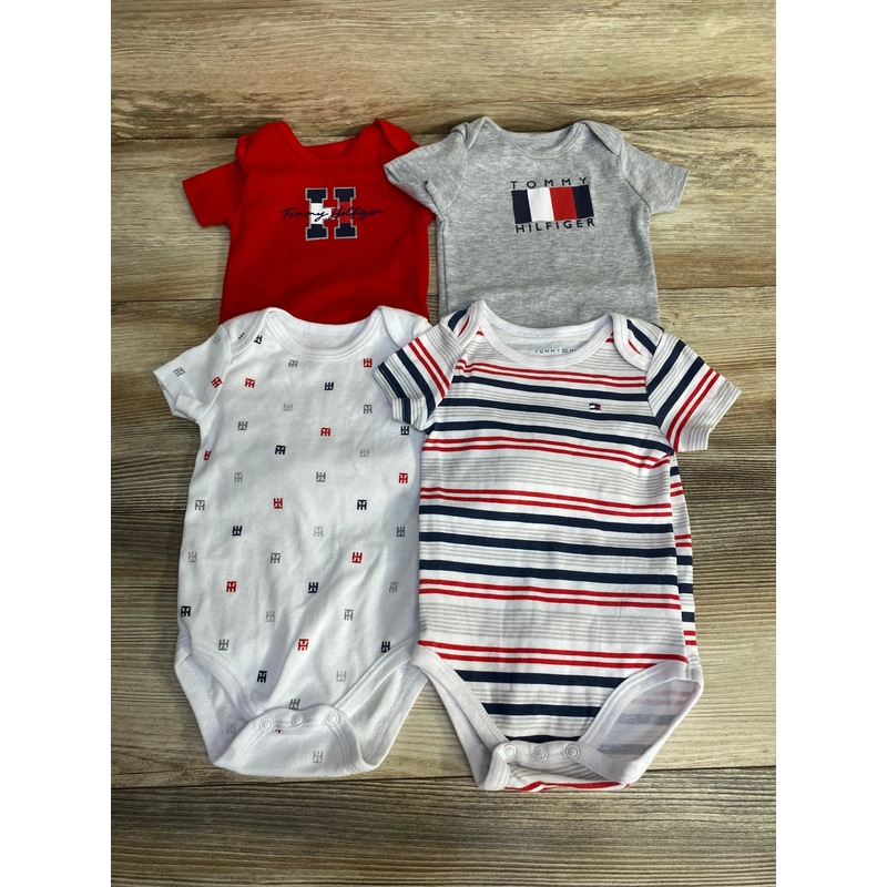 Tommy Hilfiger 4pk Short Sleeve Bodysuits White sz 3-6m Multicolor 3m