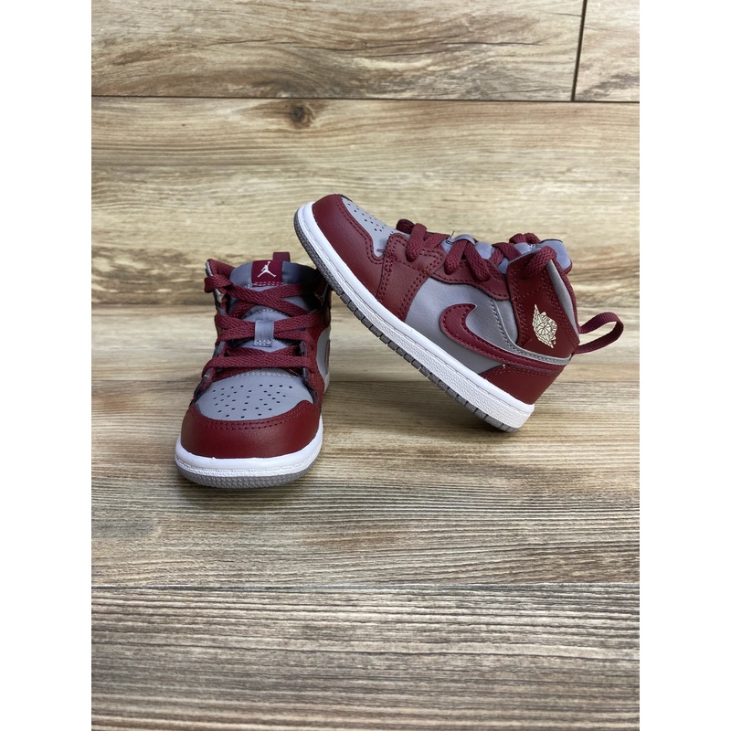 Air Jordan 1 Mid TD ‘Cherrywood Red’ Sneakers sz 8c