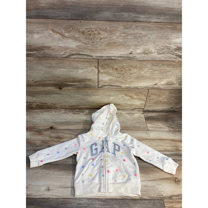 Baby Gap Star Logo Full Zip Hoodie White sz 2T White 2T