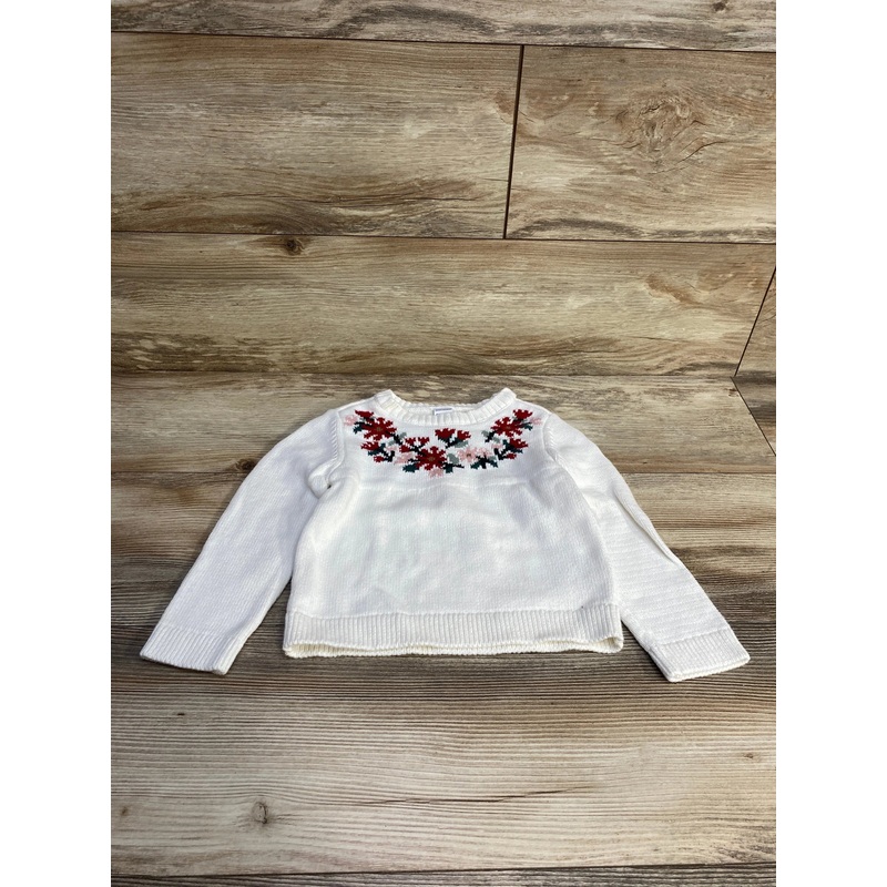 Carter’s Floral Knit Sweater White sz 3T White 3T