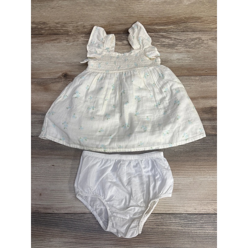 Cat & Jack 2pc Floral Dress & Bloomers White sz 12m White 12m