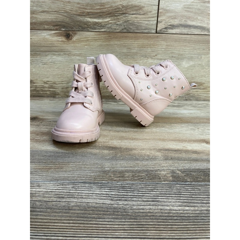 Cat & Jack Amaya Lace-Up Combat Boots Pink sz 6c