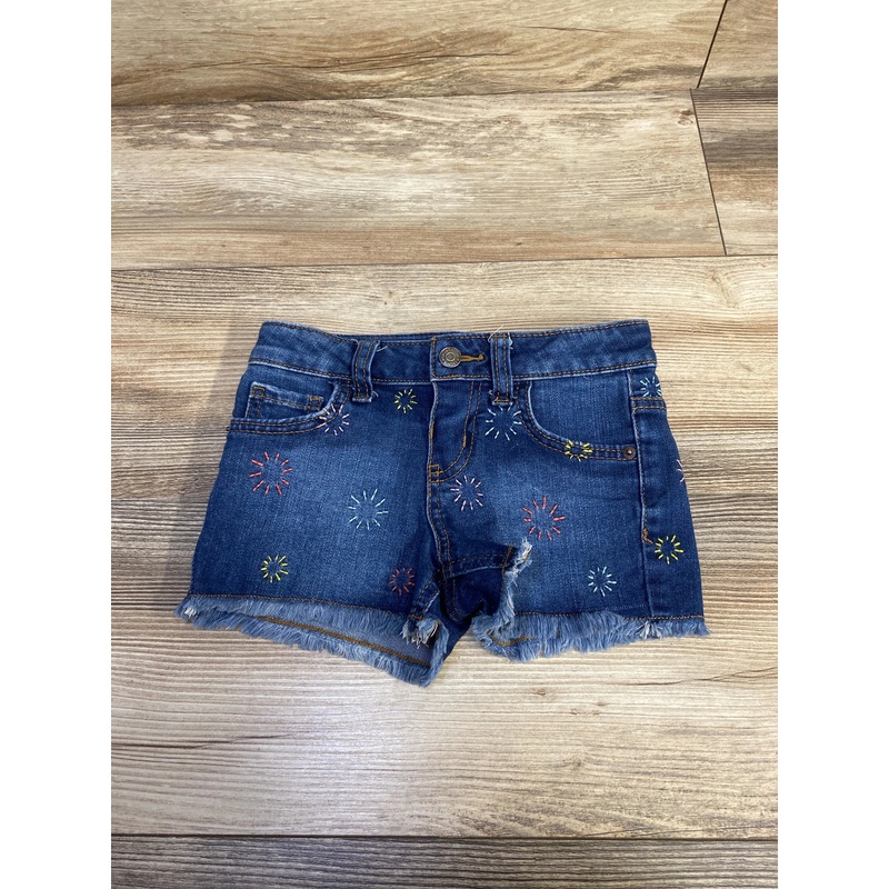 Cat & Jack Embroidered Denim Shorts Blue sz 4T Blue 4T