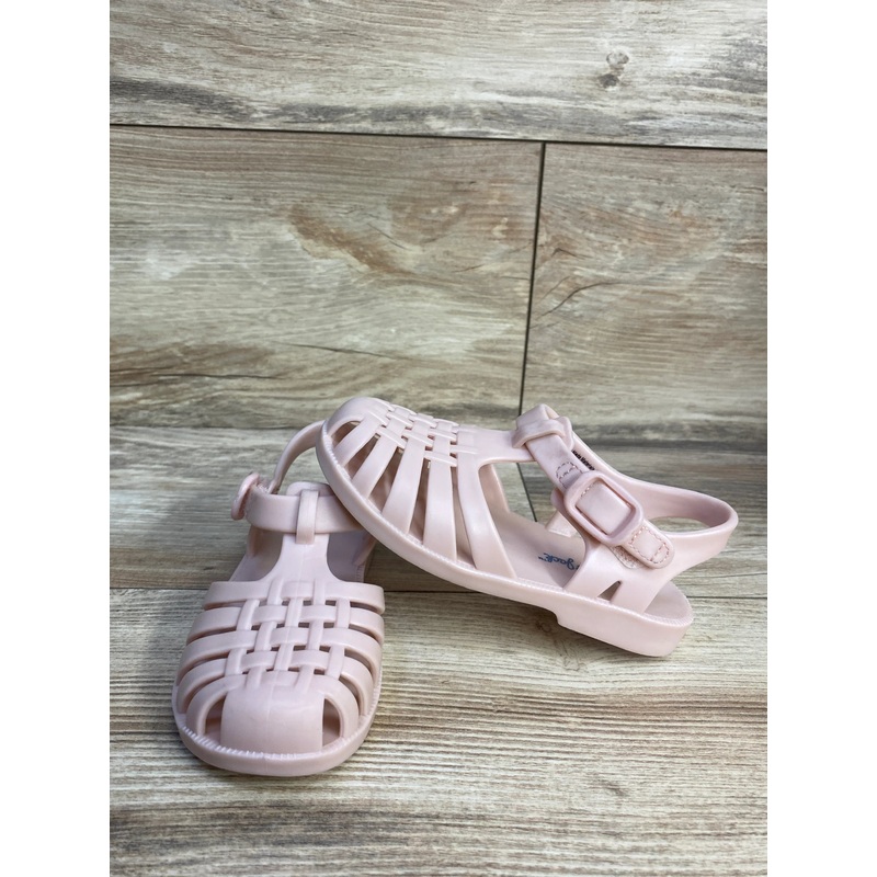 Cat & Jack Fisherman Jelly Sandals Pink sz 7c Multi Used