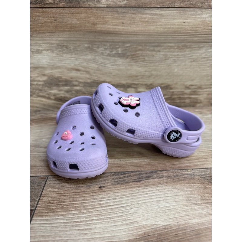 Crocs Classic Clogs w/ Minnie Mouse Jibbitz Purple sz 7c