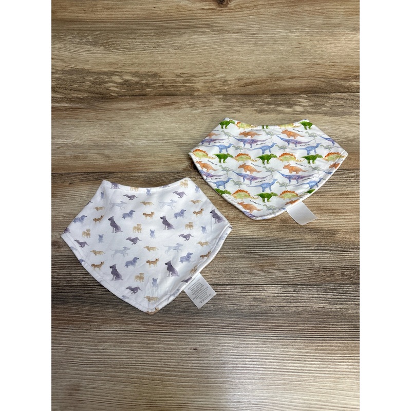 Doodalou Bamboo Bandana Baby Bib Combo 2pk Dinos & Dogs