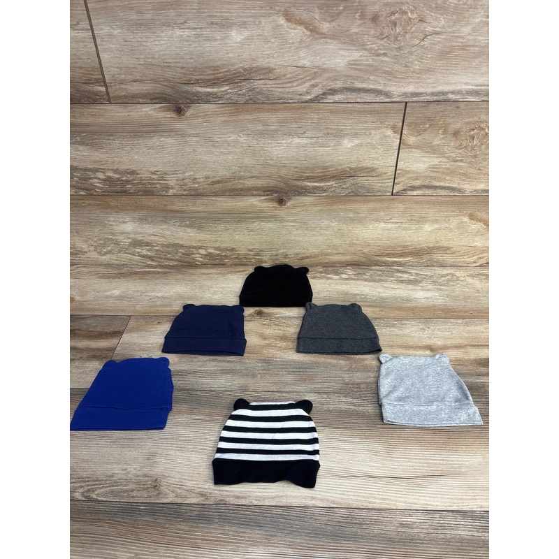 Geyoga 6 Pieces Newborn Baby Hat Bear Ears 0-3m