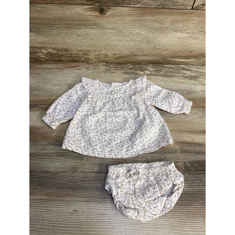 Just One You 2pc Floral Top & Bloomer Set White sz Newborn White Newborn