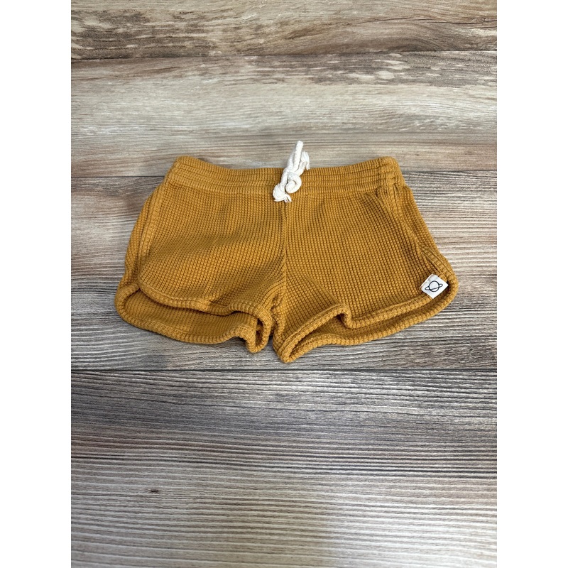 My Little Cozmo Organic Waffle Shorts in Oil sz 9m Yellow 9m