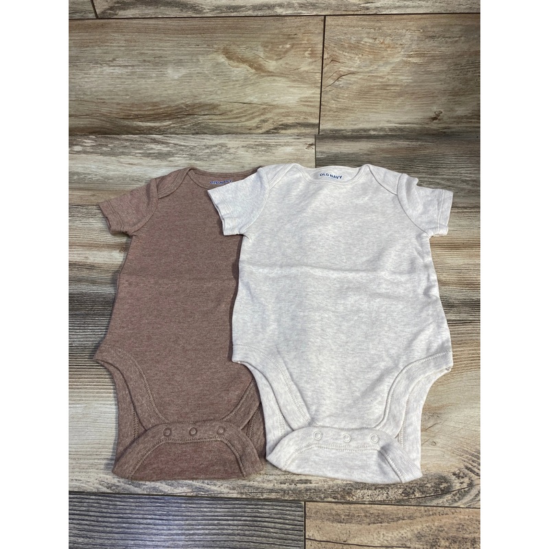 NEW Old Navy 2pk Bodysuits Oatmeal/Brown sz 18-24m Oatmeal 18m