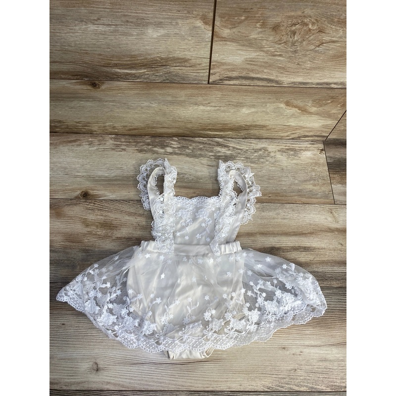 NEW Shein Lace Trim Embroidered Romper White sz 9-12m White 9m