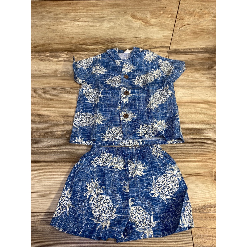 Palmwave Hawaii 2pc Pineapple Cabana Set Blue sz 2T Blue 2T