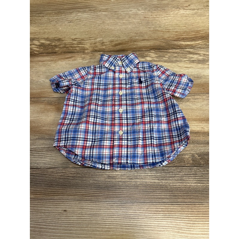 Ralph Lauren Plaid Button Down Shirt Blue sz 9m Blue 9m