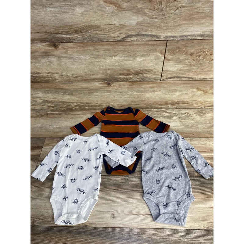 Carter’s 3pk Long Sleeve Bodysuits Grey sz 6m Multicolor 6m