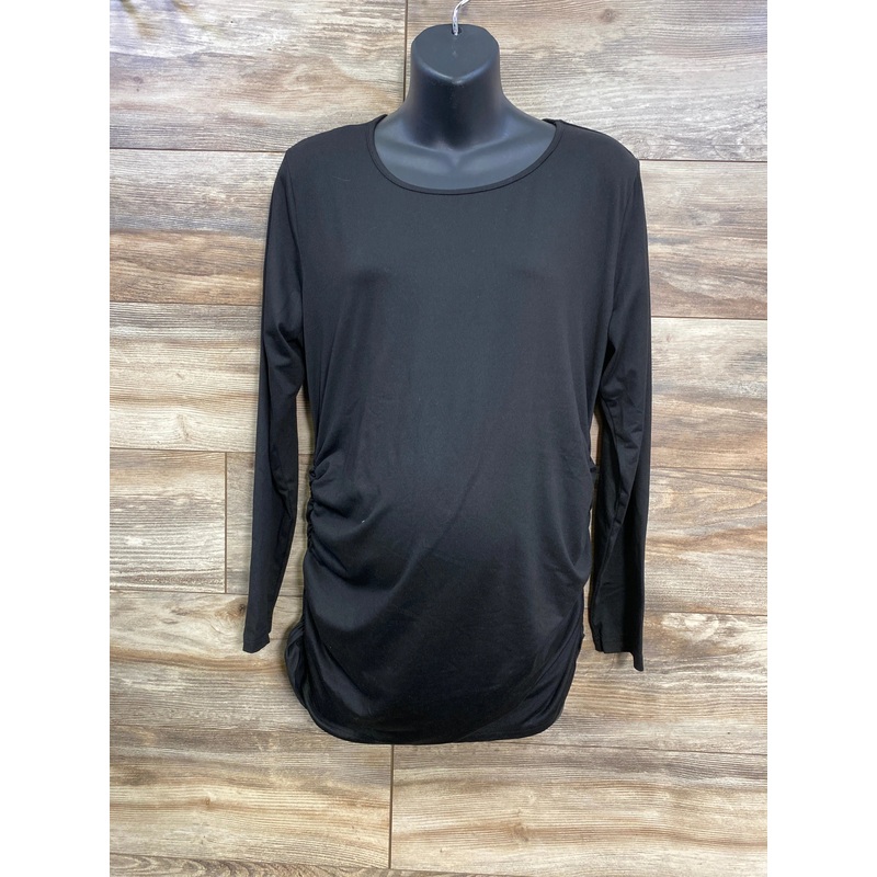 Ekouaer Ruched Shirt Black sz XL Black Maternity XL