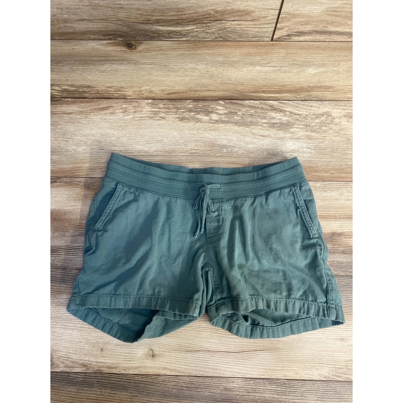 Gap Maternity Under Belly Linen-Cotton Easy Shorts Green sz Small Green Maternity Small